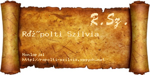 Rápolti Szilvia névjegykártya